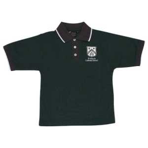 St Mary's Tauranga Boys Polo Forest/Charcoal/White